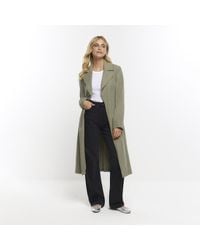River Island - Khaki Belted Trench Coat - Lyst