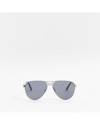 River Island - Silver Colour Aviator Sunglasses - Lyst