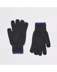 River Island - Knitted Tipped Touchscreen Gloves - Lyst