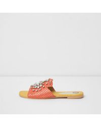 river island mules flat