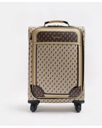 River Island - Brown Ri Monogram Suitcase - Lyst