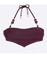 River Island - Red Bandeau Scarf Bikini Top - Lyst