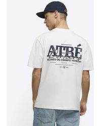 River Island - White Regular Fit Graphic Print T-shirt - Lyst