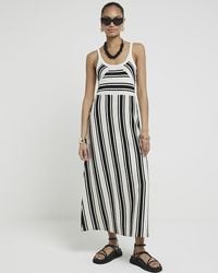 River Island - White Crochet Stripe Smock Maxi Dress - Lyst