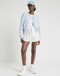 River Island - Blue Lyocell Casual Bomber Jacket - Lyst