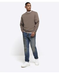 River Island - Faded Tapered Fit Jeans - Lyst