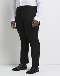 River Island - Big And Tall Black Slim Fit Tux Suit Trousers - Lyst