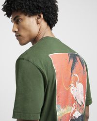 River Island - Green Oversized Fit Japanese Graphic T-shirt - Lyst