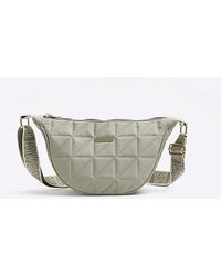 River Island - Grey Soft Quilted Cross Body Bag - Lyst
