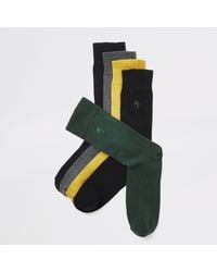 River Island - Yellow Maison Riviera Sock 5 Pack - Lyst