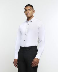River Island - Textured Smart Shirt - Lyst