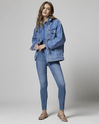 River Island - Blue Molly Mid Rise Super Skinny Fit Jeans - Lyst