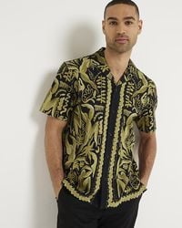 River Island - Regular Abstract Graphic Revere Shirt - Lyst