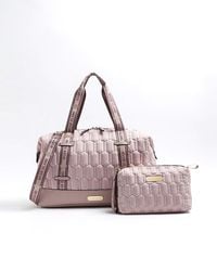 River Island - Quilted Travel And Makeup Bag - Lyst