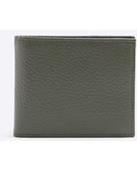 River Island - Khaki Leather Pebbled Wallet - Lyst