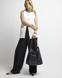 River Island - Black Ruched Tote Bag - Lyst