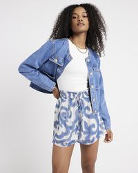 River Island - Abstract Print Shorts - Lyst