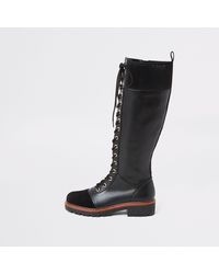 river island black over the knee boots