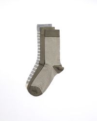 River Island - 3pk Stripe Bamboo Ankle Socks - Lyst