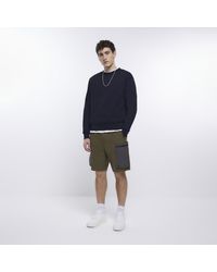 River Island - Green Loose Fit Utility Cargo Shorts - Lyst