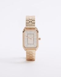 River Island - Rose Gold Rectangle Face Watch - Lyst