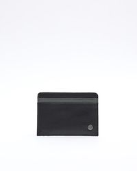 River Island - Black Leather Pebbled Card Holder - Lyst