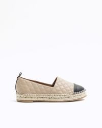 River Island - Quilted Espadrille Shoes - Lyst