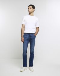 River Island - Blue Slim Fit Jeans - Lyst