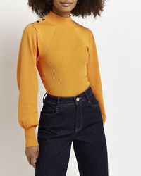 river island puff sleeve jumper