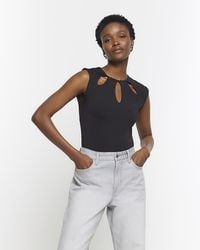 River Island - Cut Out Sleeveless Top - Lyst