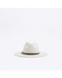 River Island - White Crochet Fedora Hat - Lyst