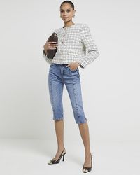 River Island - Slim Straight Cropped Jeans - Lyst