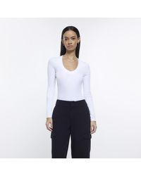 River Island - White Long Sleeve Top - Lyst