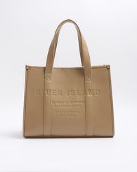 River Island - Faux Leather Embossed Shopper Bag - Lyst