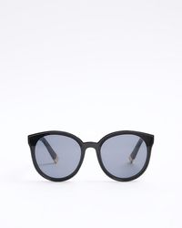 River Island - Round Cat Eye Sunglasses - Lyst
