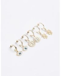 River Island - Gold Colour Hoop Earring Multipack - Lyst