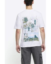 River Island - Ecru Oversized Fit Japanese Graphic T-shirt - Lyst