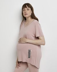 River Island - Pink Oversized Maternity T-shirt - Lyst