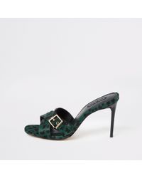 river island silver mules