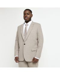 River Island - Slim Fit Flannel Suit Jacket - Lyst