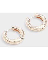 River Island - Rose Gold Textured Chunky Hoop Earrings - Lyst