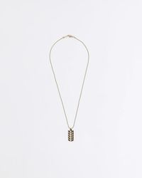 River Island - Gold Plated Leaf Necklace - Lyst