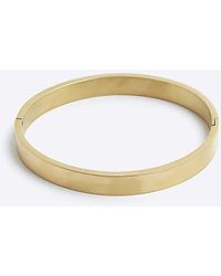 River Island - Gold Colour Stainless Steel Bangle Bracelet - Lyst