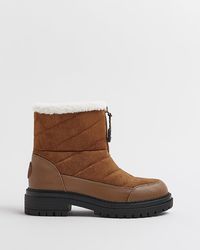 River Island - Borg Lined Ankle Boots - Lyst
