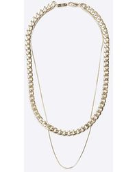 River Island - Gold Colour Chain Link Multirow Necklace - Lyst