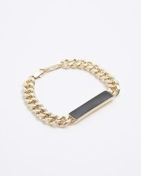 River Island - Gold Plated Chain Bar Bracelet - Lyst