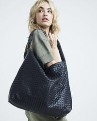 River Island - Woven Slouch Tote Bag - Lyst