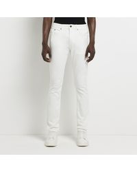 River Island - White Skinny Fit Jeans - Lyst