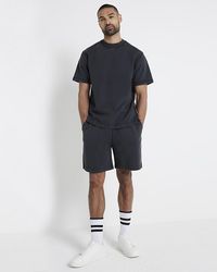 River Island - Washed Loopback T-shirt - Lyst