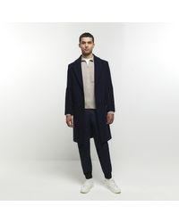 River Island - Wool Blend Premium Coat - Lyst